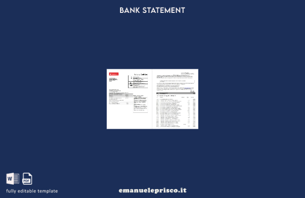 Modello Excel delle pagine dell'estratto conto bancario di Santander in stile ve
